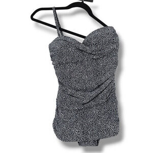 NEW Shore Shapes Women's Tummy Control Abstract‎ Polka Dot One Piece Swimsuit